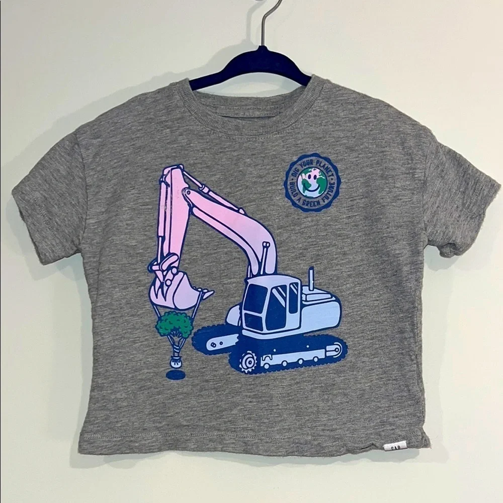 BABY GAP Infant 12-18 Dig Your Planet Earth Tee Green Is The Goal Short Sleeve